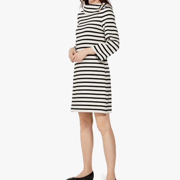 Striped Turtleneck Ponte Dress - Picture 3 of 3